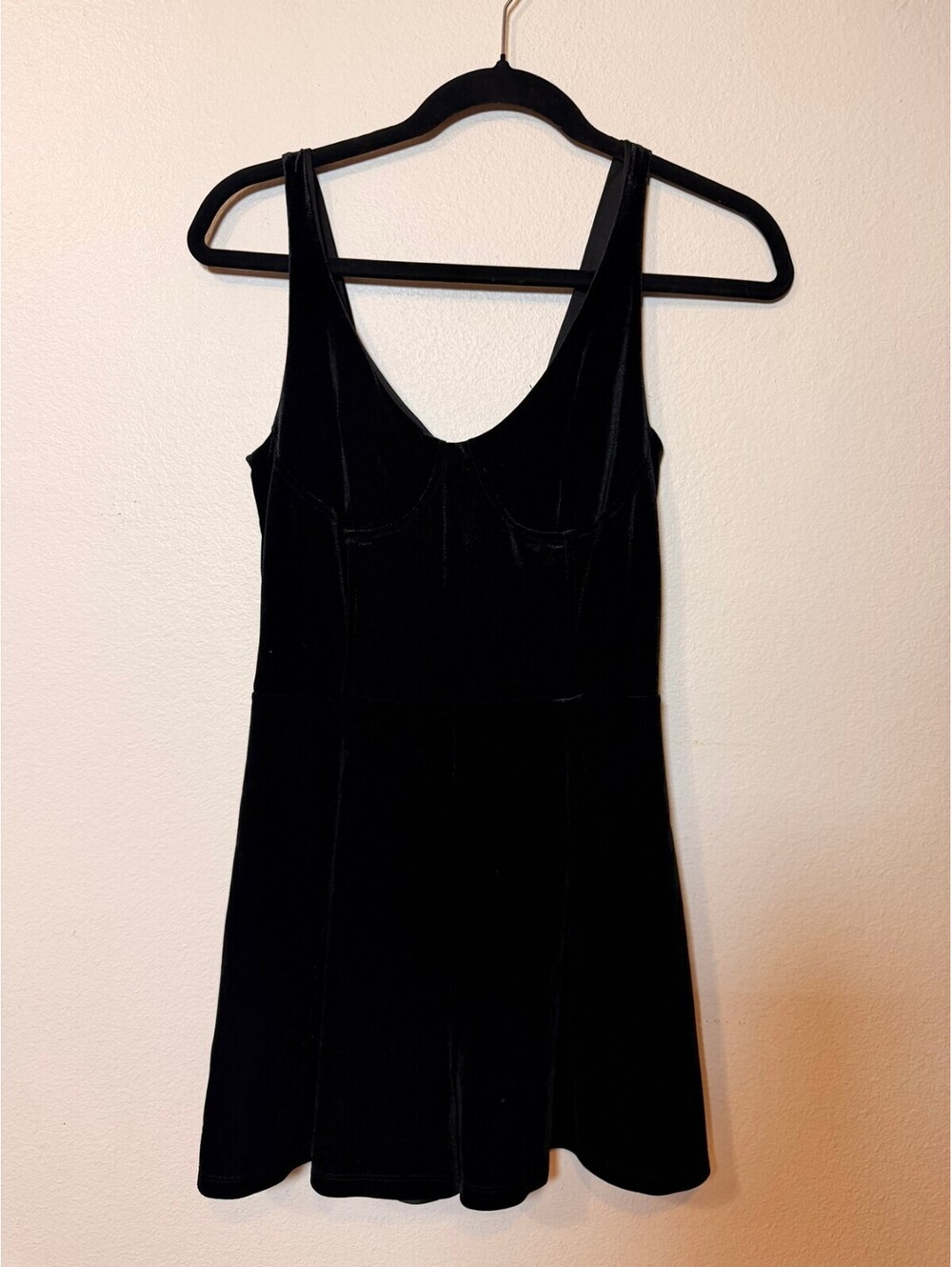 Bershka Night Out Black Velvet Bustier Mini Dress S